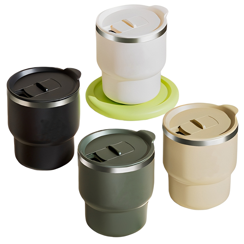 13.5oz Portable 304 Stainless Steel Travel Mug With Lid, Vacuum Insulated Camping Mug