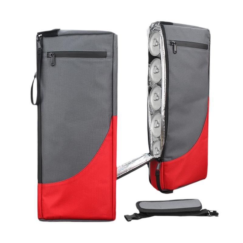 Insulated Golf Cooler Bag with Adjustable Shoulder Strap, Waterproof Double Zipper, 6-Can or 2-Bottle Capacity