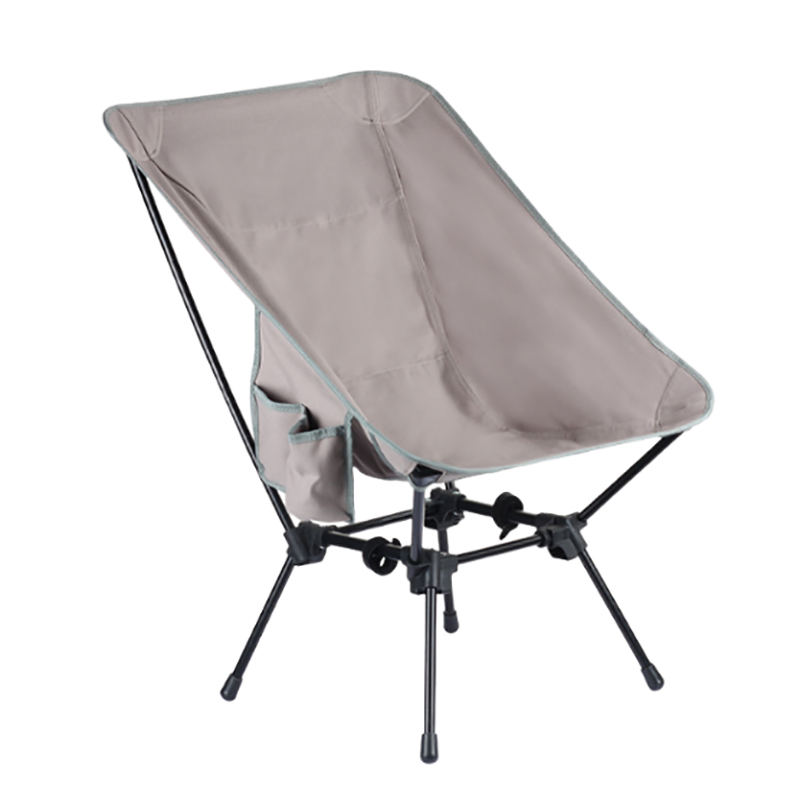 Portable Oversized Square Folding Moon Chair Camping Chair with High Back, Adjustable Height, Carbon Steel Frame and Side Pockets