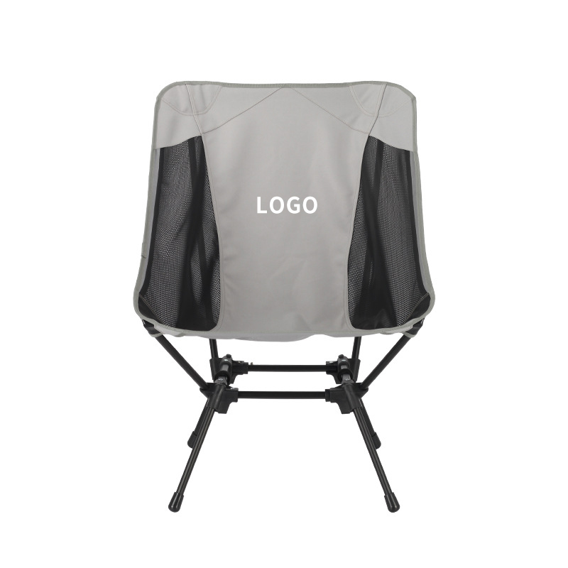 Portable Oversized Square Folding Moon Chair Camping Chair with High Back, Adjustable Height, Carbon Steel Frame and Side Pockets
