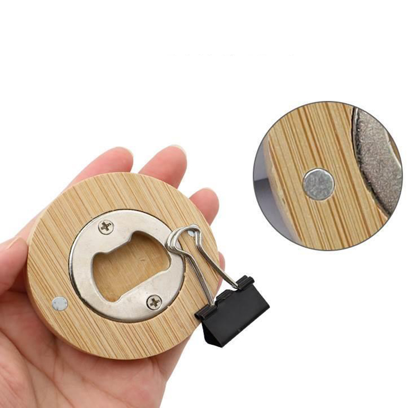 Creative Solid Wood Round Bottle Opener - Thickened Anti-Crack Tool