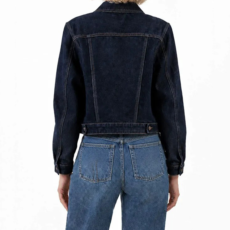 Women's Washed Denim Cropped Jacket