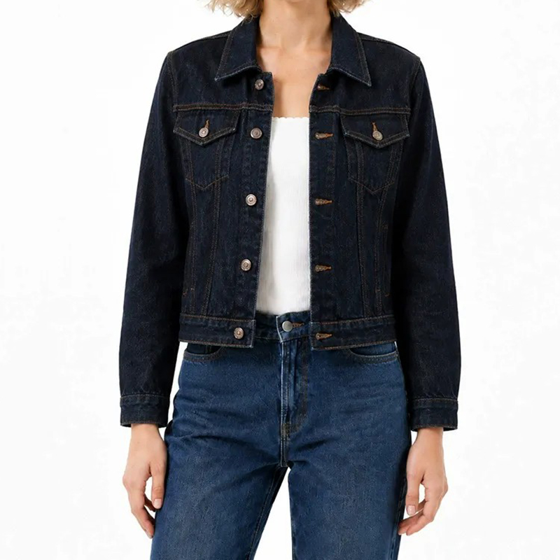 Women's Washed Denim Cropped Jacket